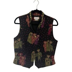 TAPP NEW YORK 100% SILK BLACK ZIP UP VEST SIZE L